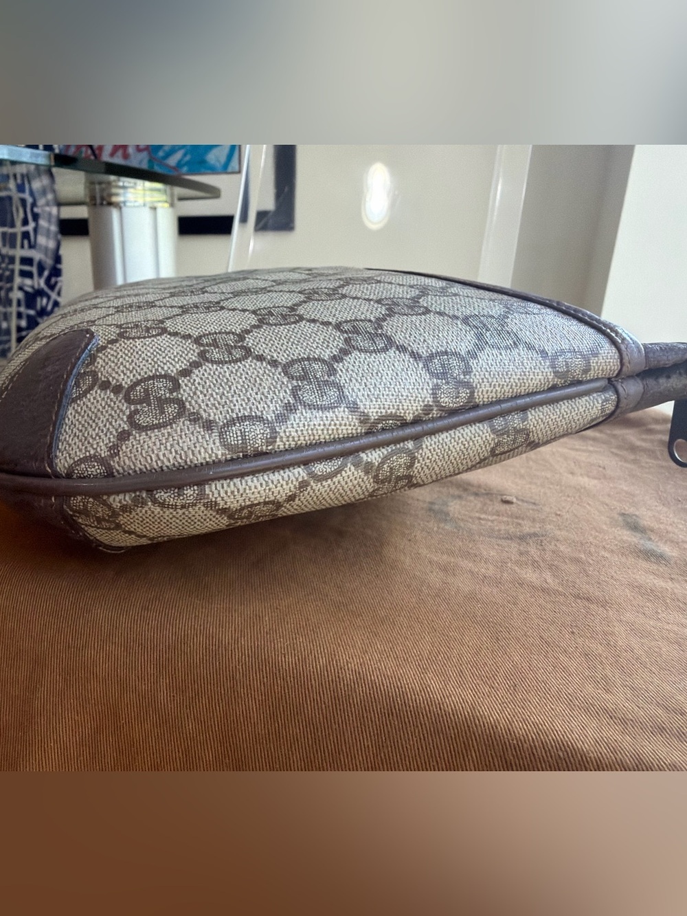 Last day sale GUCCI GG Supreme Coated Canvas w Sherry Web  Convertible Bag  VGVC - Picture 9 of 16